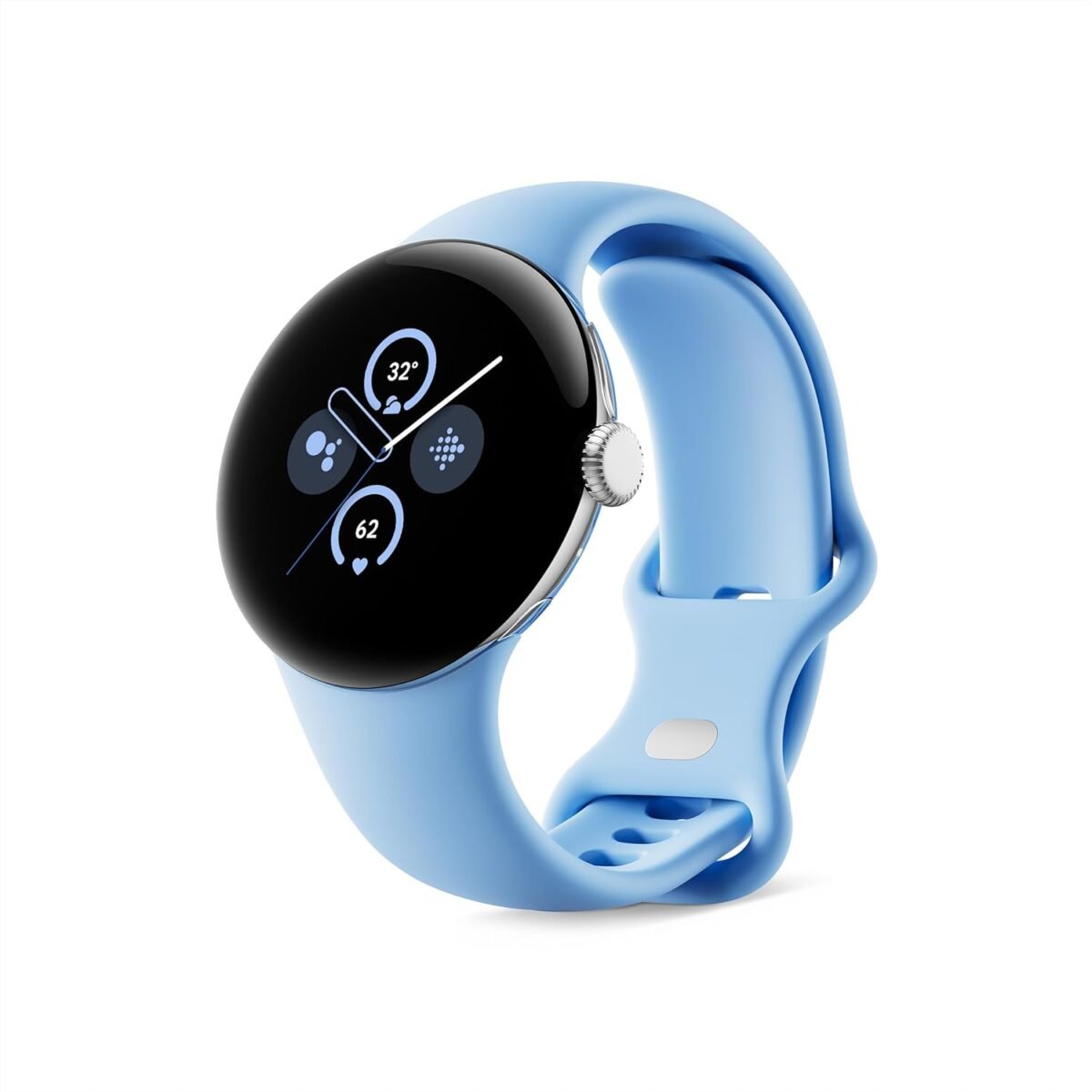 Google Pixel Watch 2 - Polished Silver Aluminum Case/Bay Active Band - Image 1
